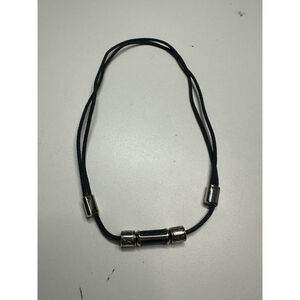 Women's Louis Vuitton Black & Silver Cord Necklace, One Size